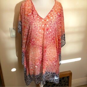 Tommy Bahama Orange and Blue Swim Coverup